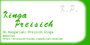 kinga preisich business card